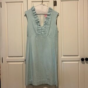Lilly Pulitzer blue seersucker dress